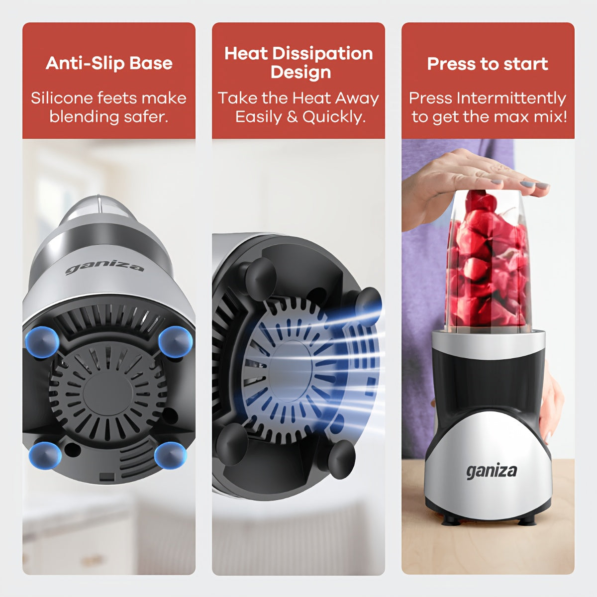 900W Personal Blender & Juicer Set – 15pcs with 4 Cups