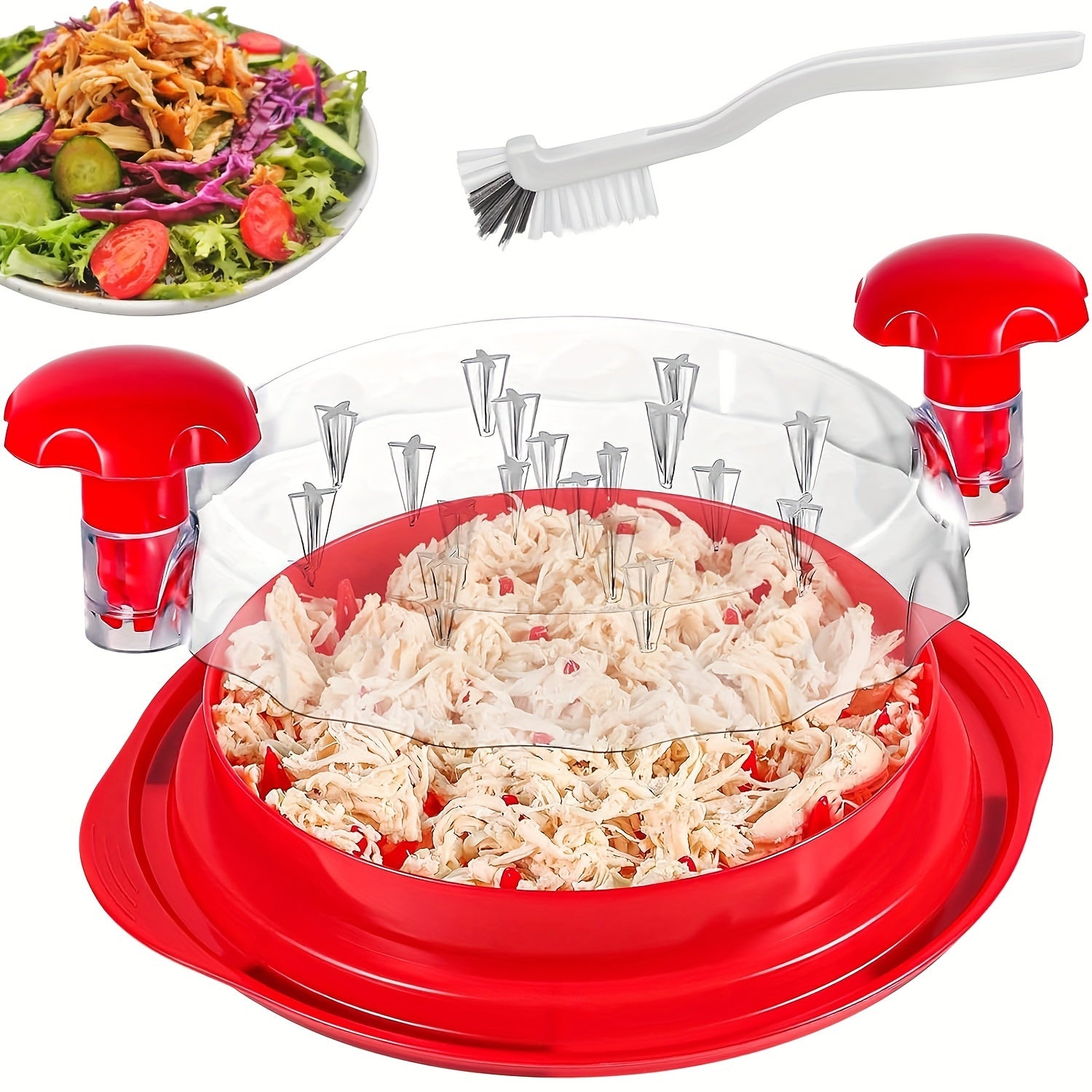 Chicken Shredder Tool with Lid & Brush – 1pc