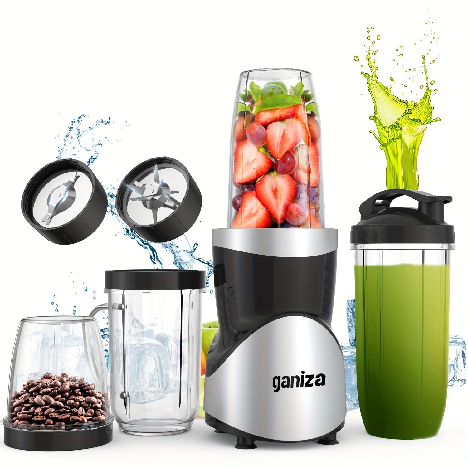 900W Personal Blender & Juicer Set – 15pcs with 4 Cups