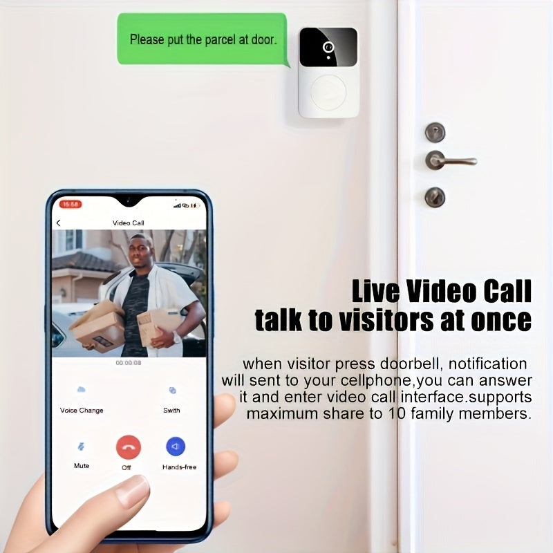 Smart Wireless Video Doorbell – HD, WiFi, Two-Way Audio