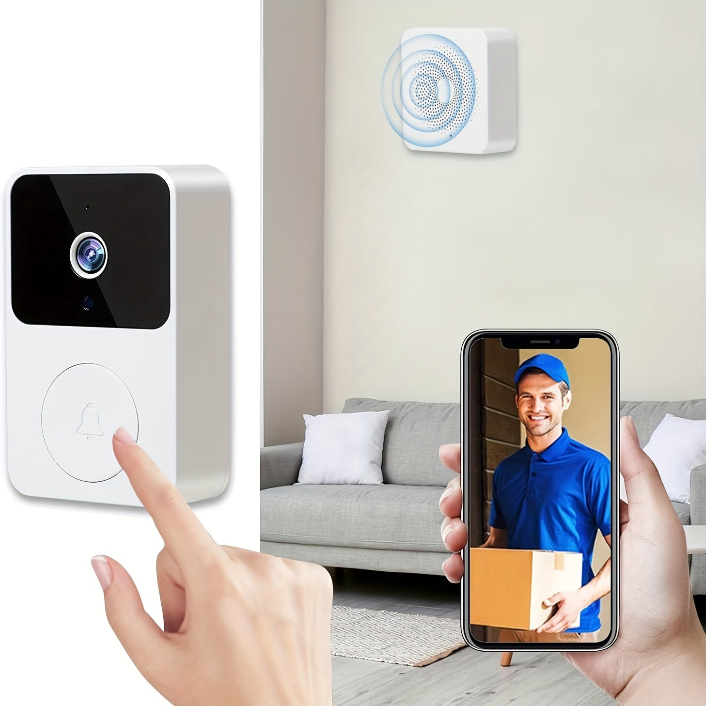 Smart Wireless Video Doorbell – HD, WiFi, Two-Way Audio