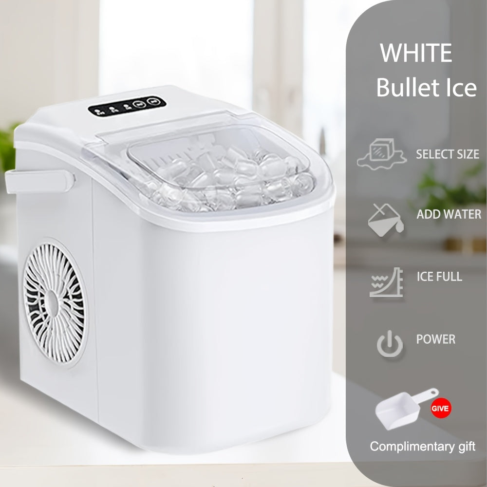 iceSaeoola Countertop Ice Maker Machine, Makes 9 Ice Cubes In 7 Minutes, Self-Cleaning Ice Maker With Ice Scoop And Basket, 2 Sizes Of Bullet Ice For Home, Kitchen, Camping, Party, RV. (BLACK)