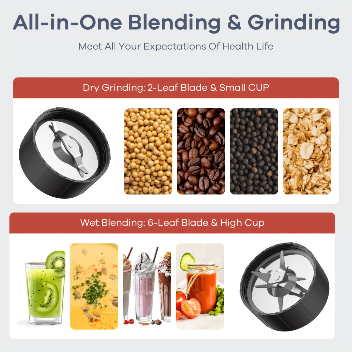 900W Personal Blender & Juicer Set – 15pcs with 4 Cups