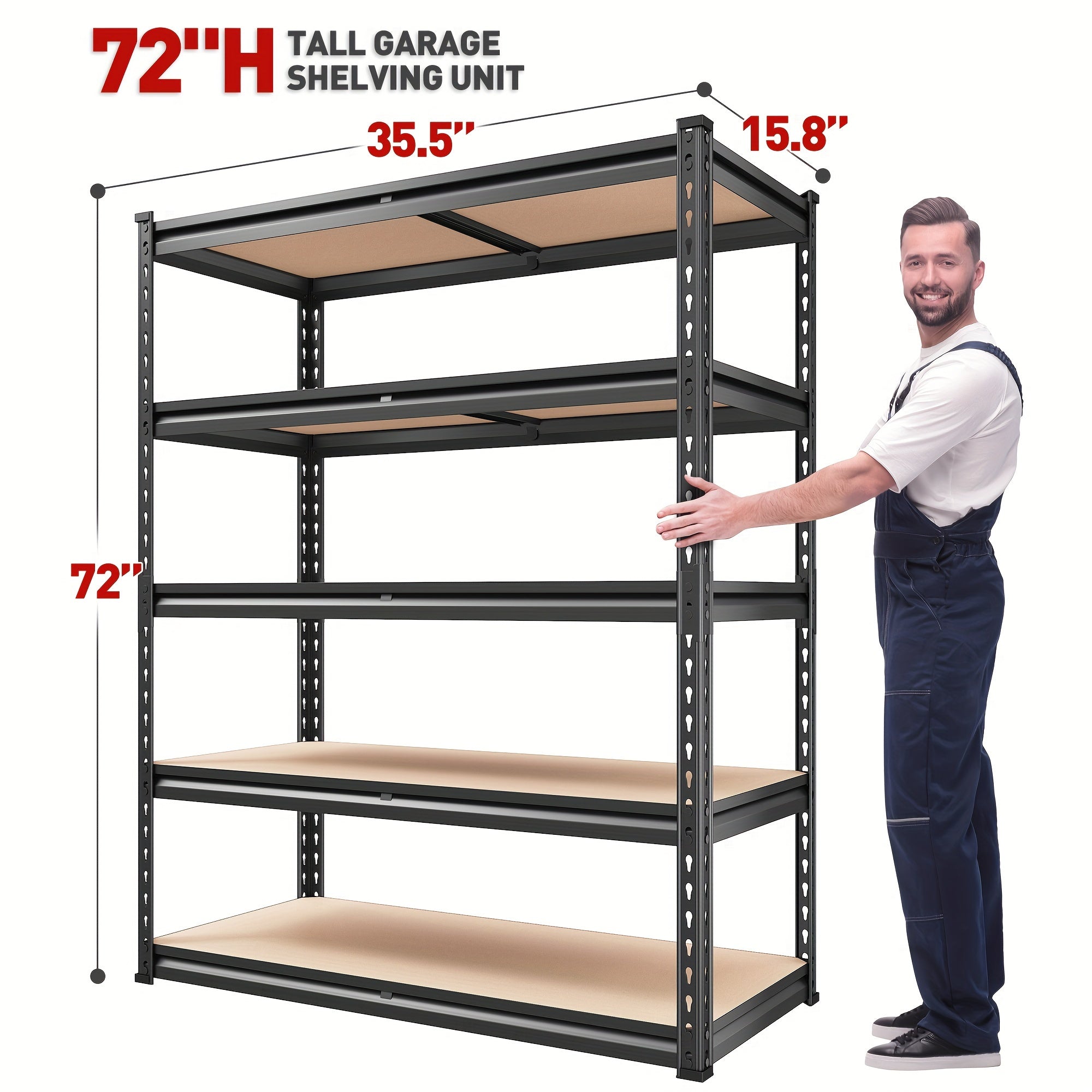 Heavy Duty 5-Tier Metal Shelving Unit – 2000 lbs Capacity