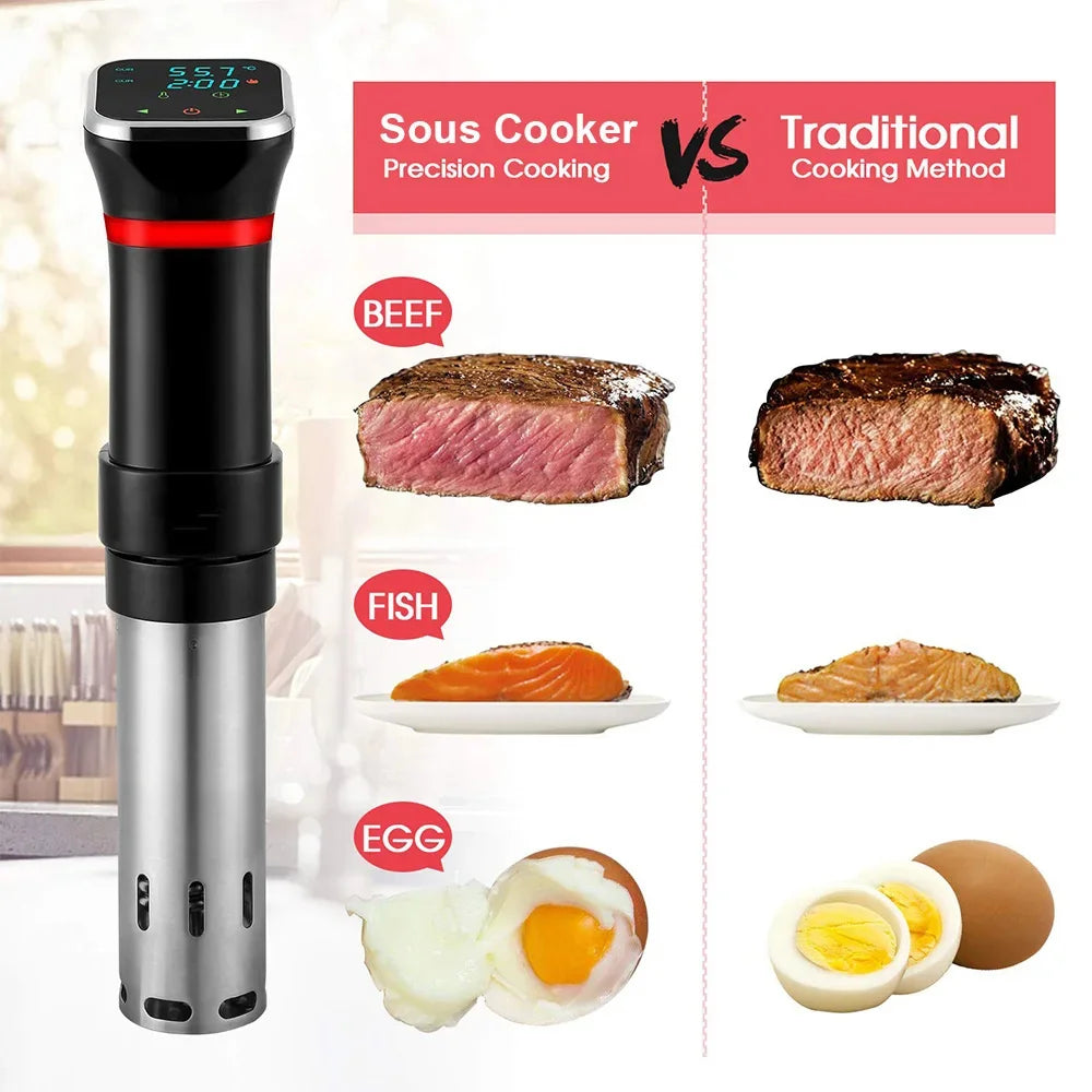 1100W Portable Sous Vide Cooker Immersion Circulator Accurate Cooking Vacuum Cooker with Digital Display Timer Kitchen Gadgets