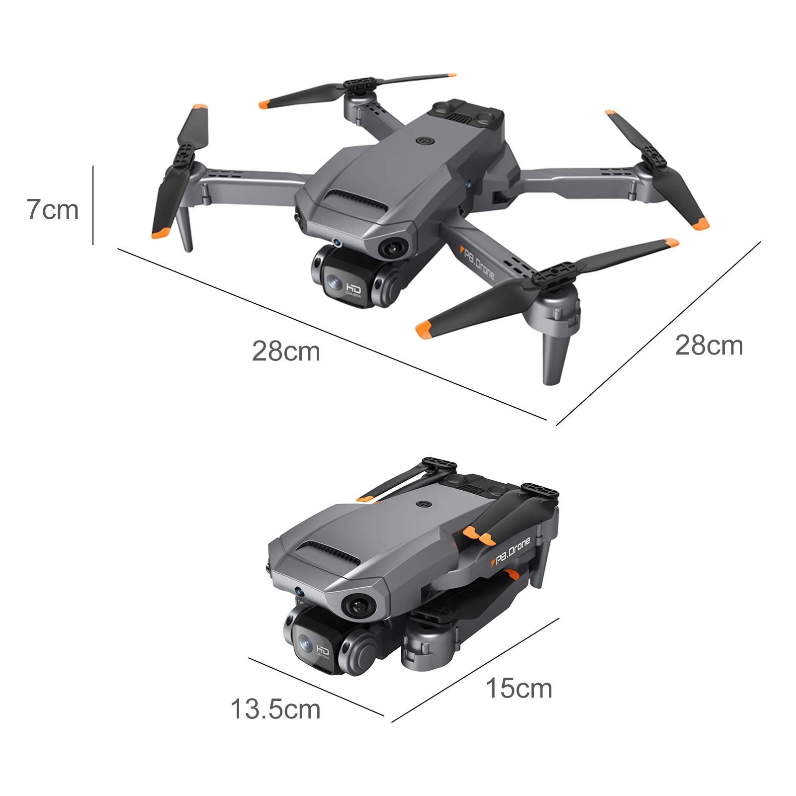 P8 RC Quadcopter with Camera 4K Dual Camera RC Drone with Function 4 Sided Obstacle Avoidance Waypoint Flight Gesture Control