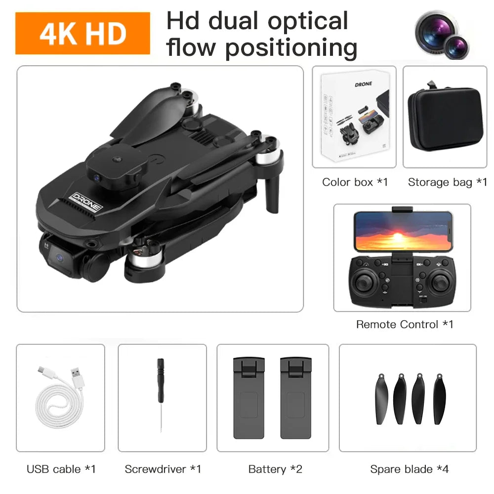 2025 F196 RC Quadcopter Mini Drone with 4K Camera Brushless Motor Obstacle Avoidance Optical Flow Remote Control FPV Dron Toy