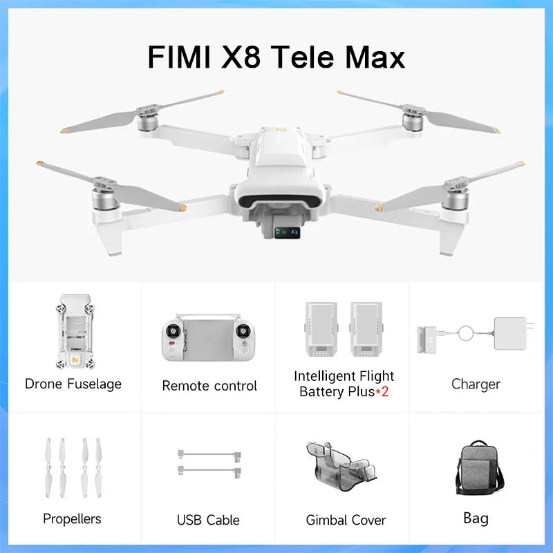 FIMI X8 TELE MAX 3-Axis Gimbal 4K HDR 48MP 30x Camera Drone Professional GPS RC Quadcopter Ship from US