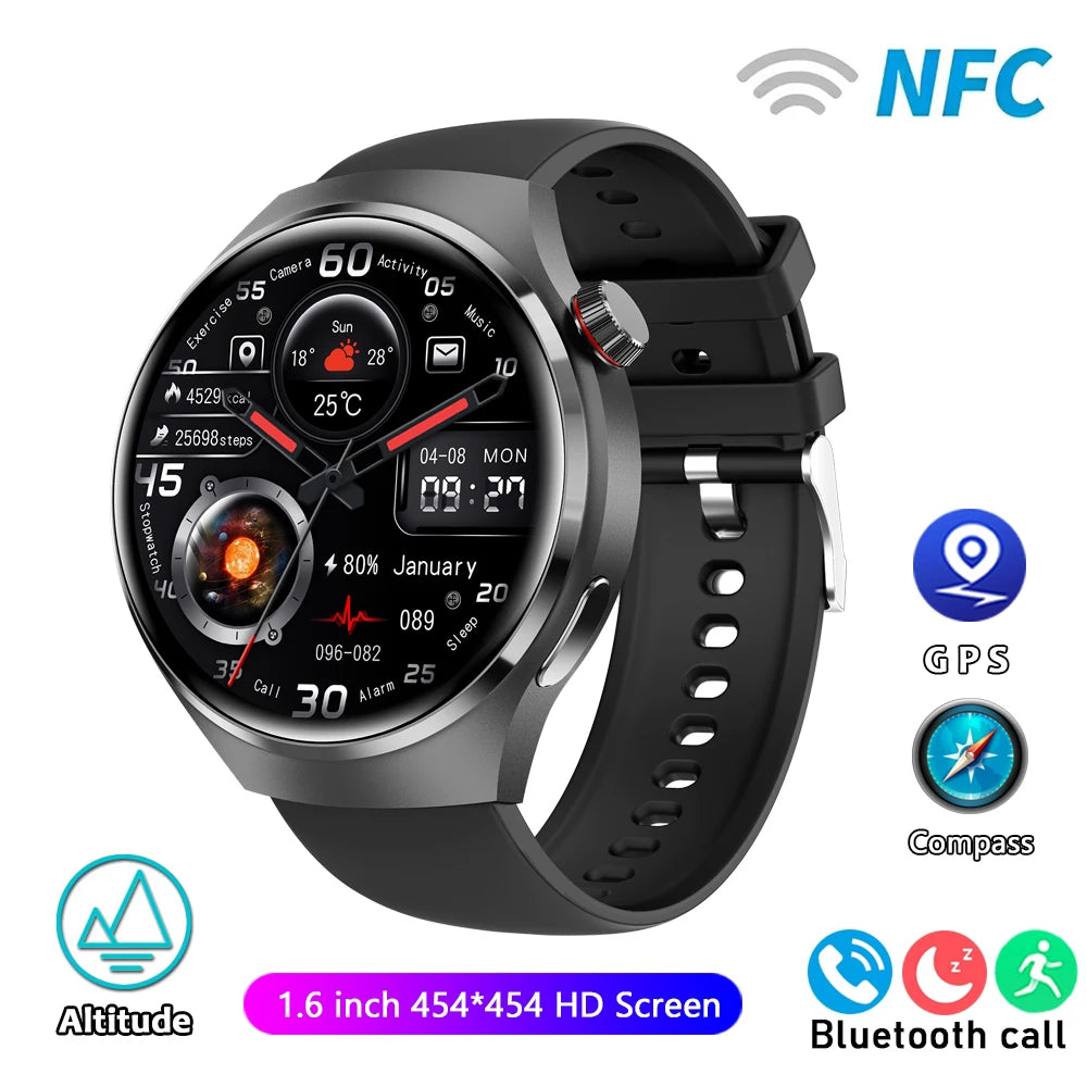 For HUAWEI Watch Pro GPS NFC Smart Watch Men 360*360 AMOLED Screen Heart rate Bluetooth Call IP68 Waterproof Man Smartwatch 2024