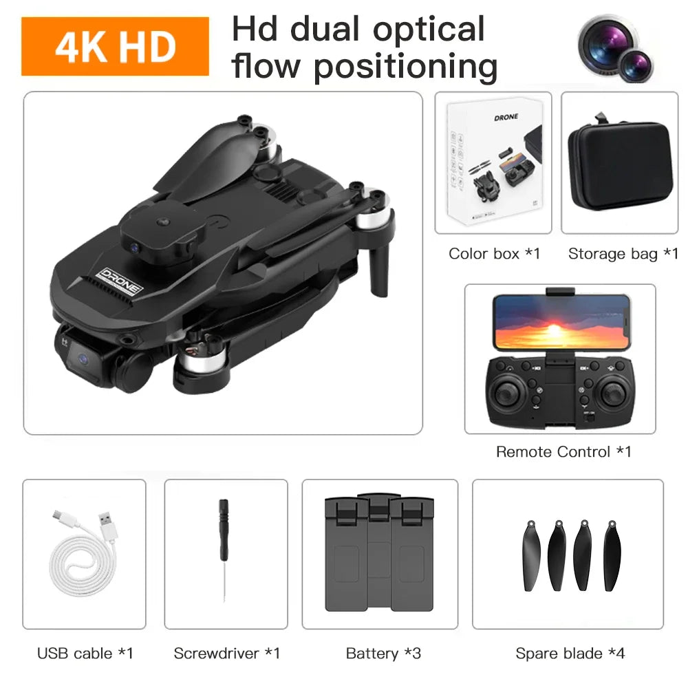 2025 F196 RC Quadcopter Mini Drone with 4K Camera Brushless Motor Obstacle Avoidance Optical Flow Remote Control FPV Dron Toy