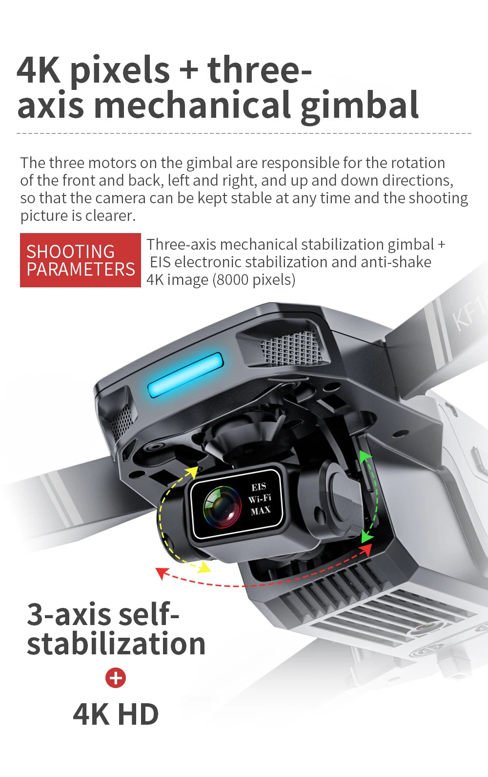 KF101 MAXS 4K GPS Drone with 3-Axis Gimbal & EIS