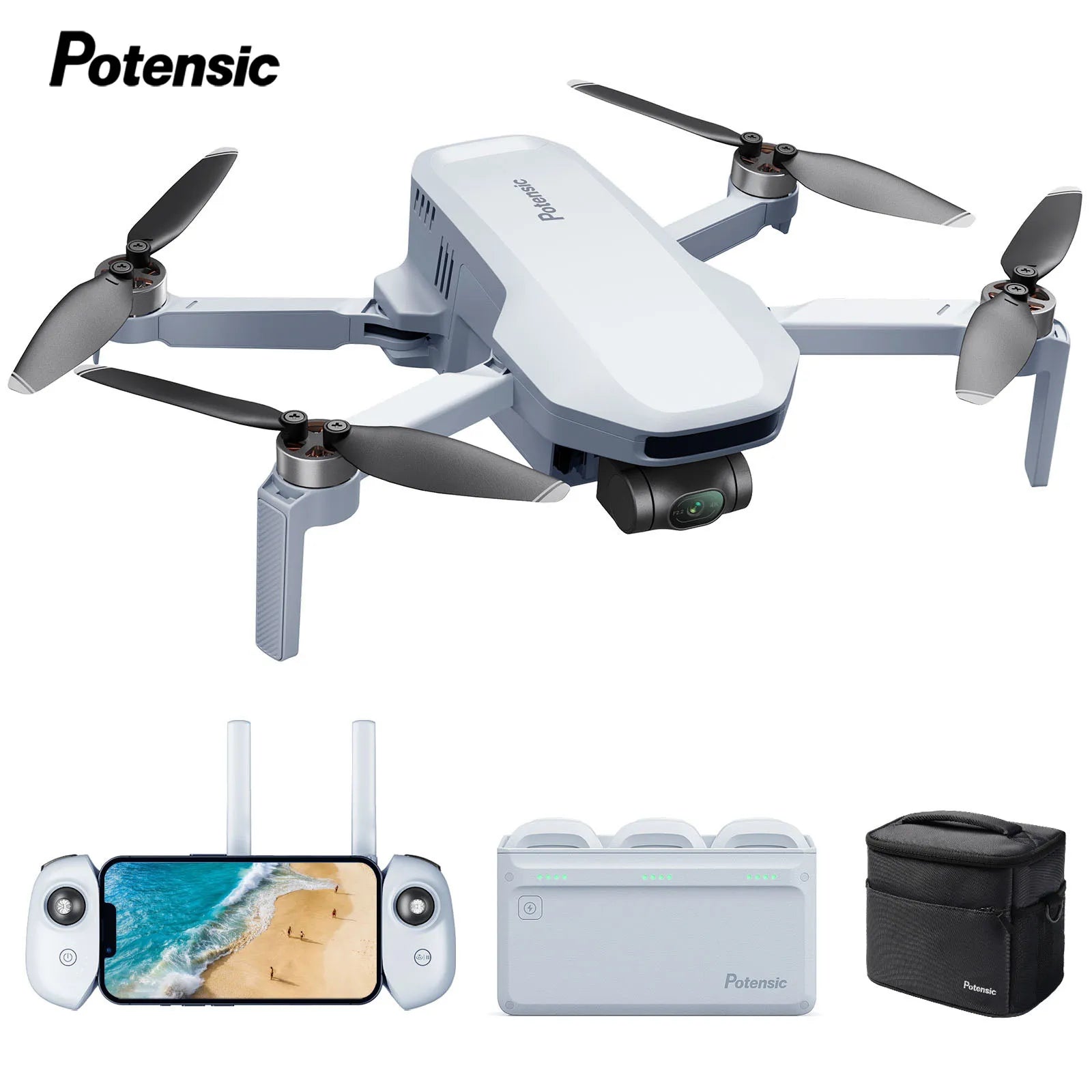 Potensic C0 Mini Drone 3 Axis Gimbal 6KM GPS 4K Professional Camera Drones Brushless RC Toy Quadcopter for Travel Gifts ATOM