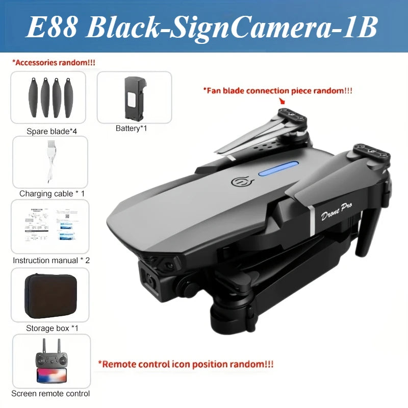 E88 HD Camera Drone with WiFi FPV - Foldable Long Flight Time Beginner Drone, Auto Return , Thanksgiving Gift for Adults & Teens
