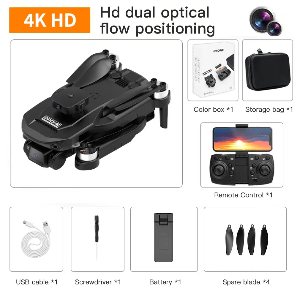 2025 F196 RC Quadcopter Mini Drone with 4K Camera Brushless Motor Obstacle Avoidance Optical Flow Remote Control FPV Dron Toy