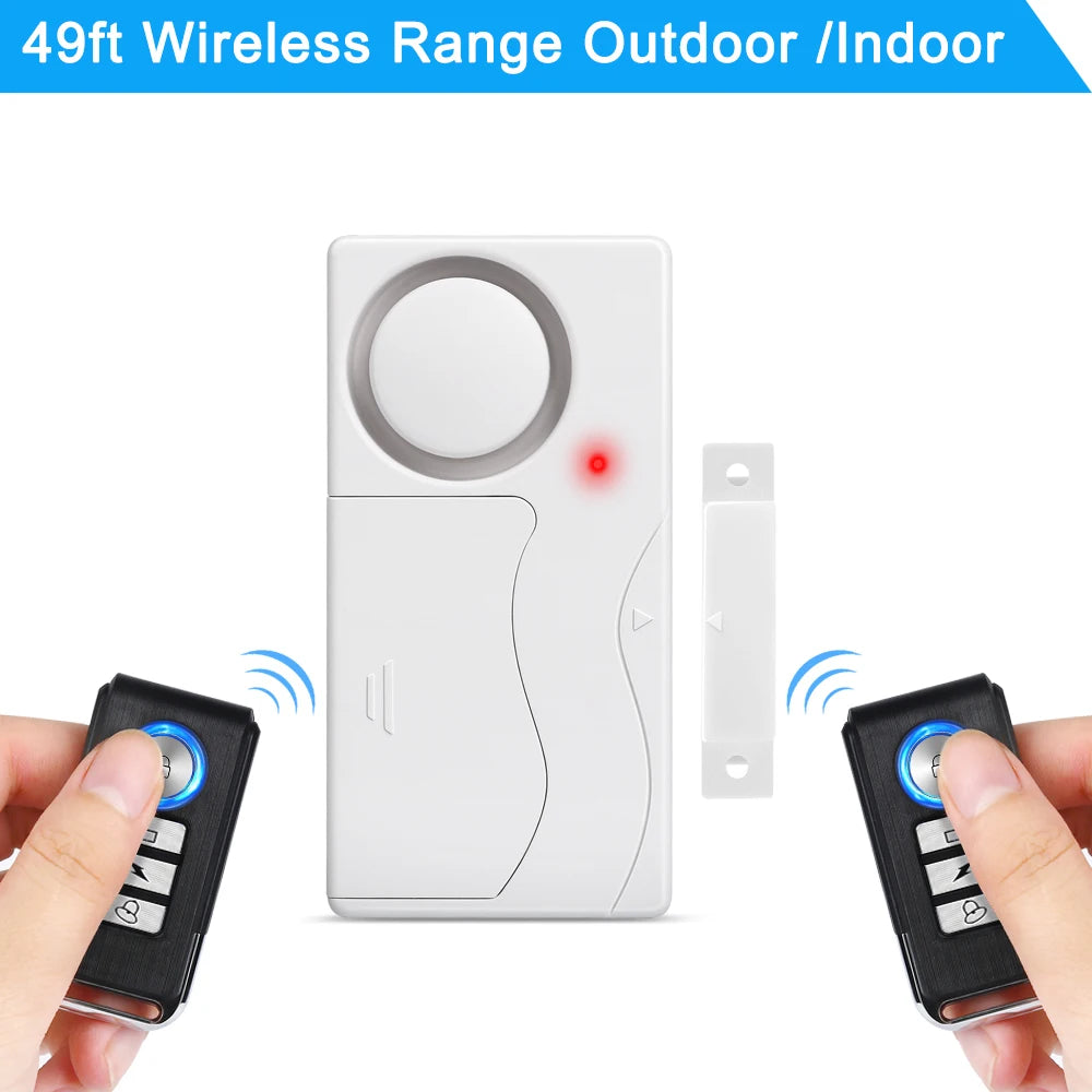 110dB Loud Alarm Windows Open Alarms Magnetic Security Sensor Wireless Remote Door Alarm for Kids Safety