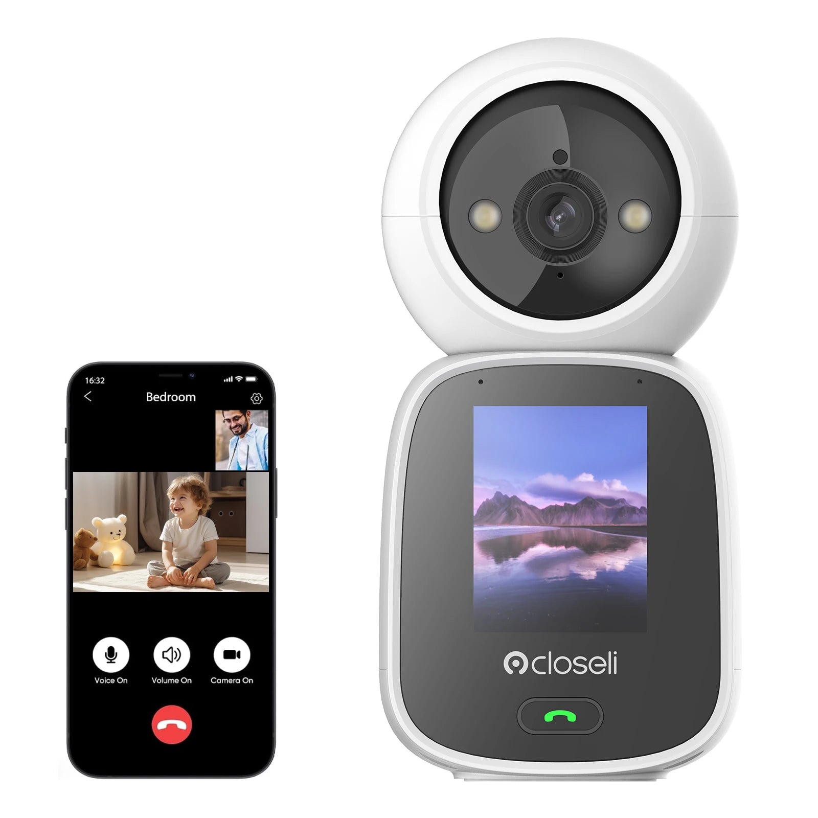 Closeli CL200 5MP Wi-Fi Video Calling Camera Motion Detection Security IP Camera Ultra HD Image Full-color Night Vision Monitor