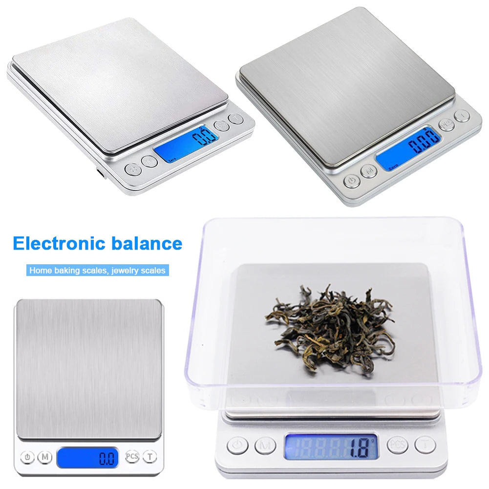 2kg/3kg/500g Small Digital Food Scale Accurate Weighting Multifunction Kitchen Scale High Accuracy Gram Scale for Jewelry/Baking