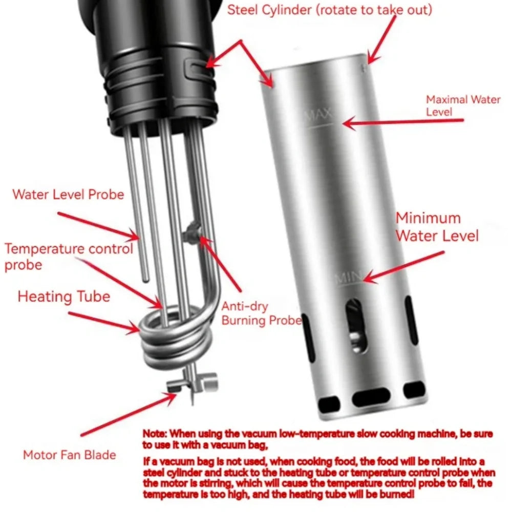 1100W Portable Sous Vide Cooker Immersion Circulator Accurate Cooking Vacuum Cooker with Digital Display Timer Kitchen Gadgets