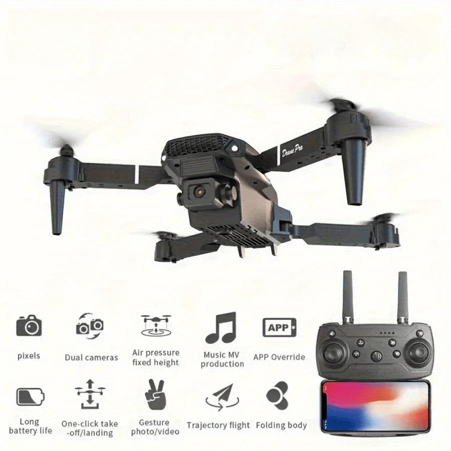 E88 HD Camera Drone with WiFi FPV - Foldable Long Flight Time Beginner Drone, Auto Return , Thanksgiving Gift for Adults & Teens