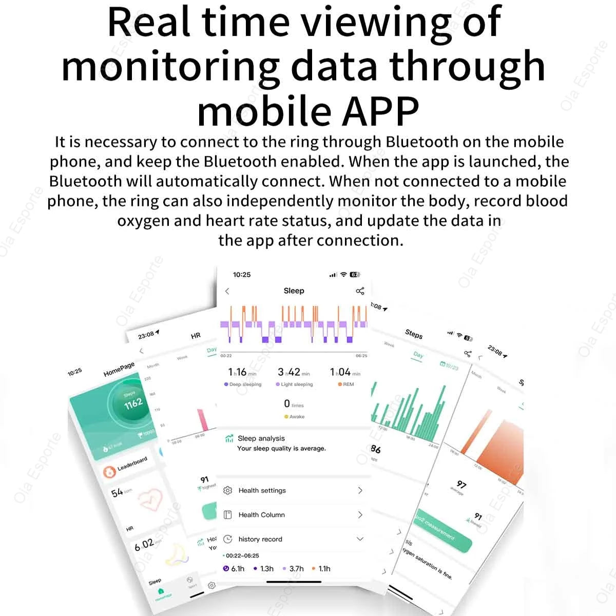 Smart Ring Newest Intelligent Wearable Device For Men Women Bluetooth Heart Rate Sleep Health Monitor Waterproof for IOS Android