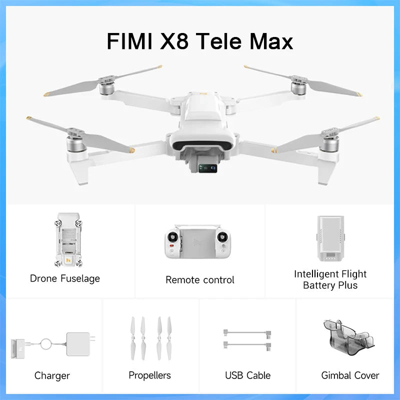 FIMI X8 TELE MAX 3-Axis Gimbal 4K HDR 48MP 30x Camera Drone Professional GPS RC Quadcopter Ship from US