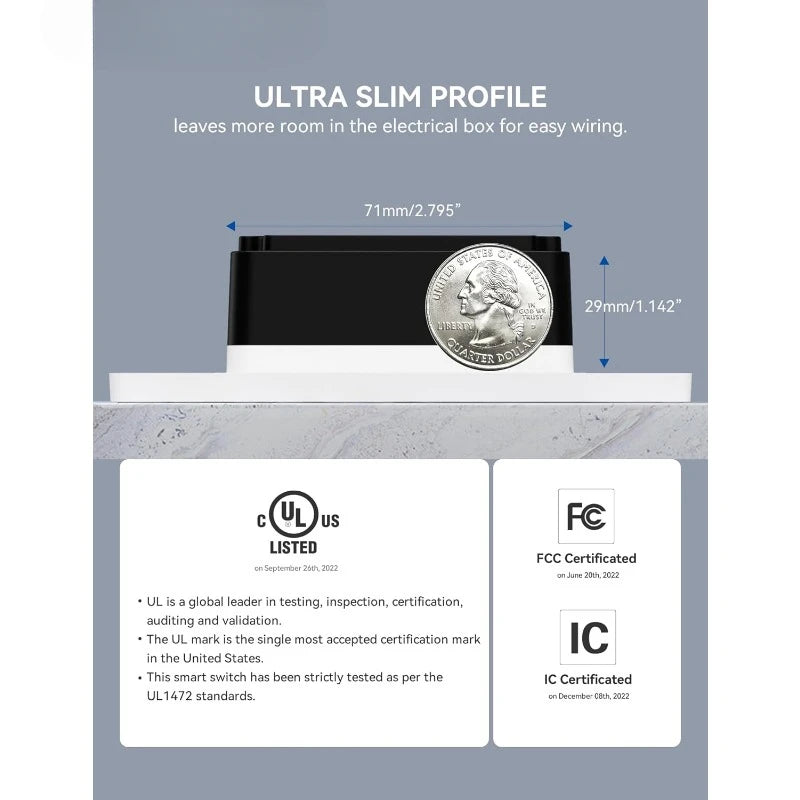 Smart Dimmer Light Switch DPR30, 2.4GHz Wi-Fi Dimmer Switch Compatible with Alexa and Google Assistant, Single Pole/3 Way,