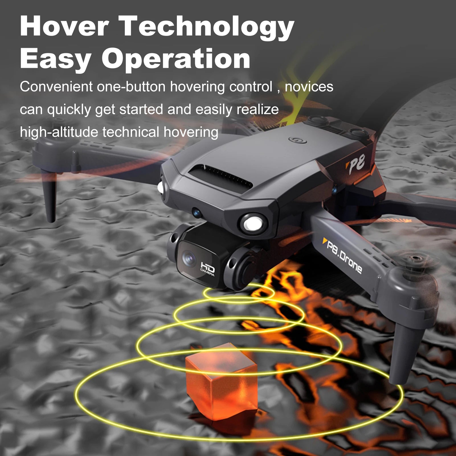 P8 RC Quadcopter with Camera 4K Dual Camera RC Drone with Function 4 Sided Obstacle Avoidance Waypoint Flight Gesture Control