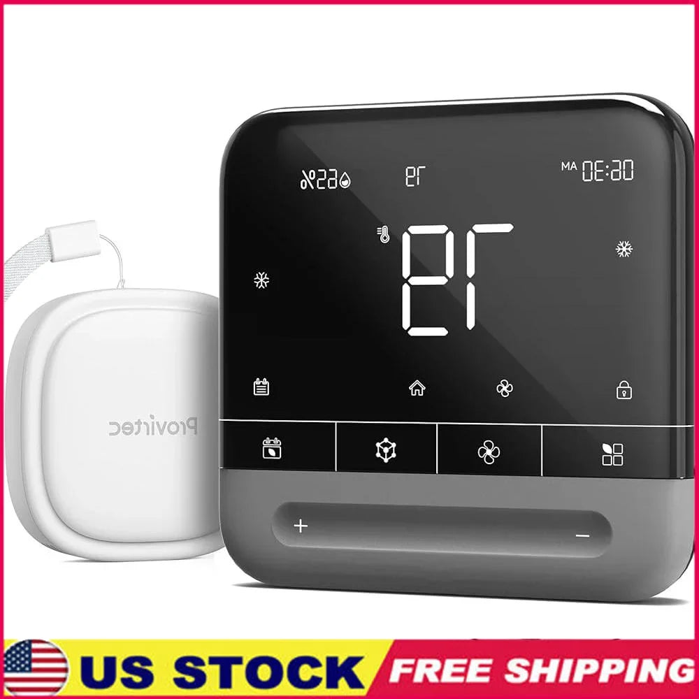 Smart WiFi Programmable Thermostat 7 Day Energy Saver Remote Control Smart Sensor Home Sleep Away Modes Compatible with 24VAC