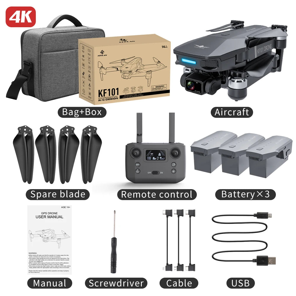 KF101 MAXS 4K GPS Drone with 3-Axis Gimbal & EIS