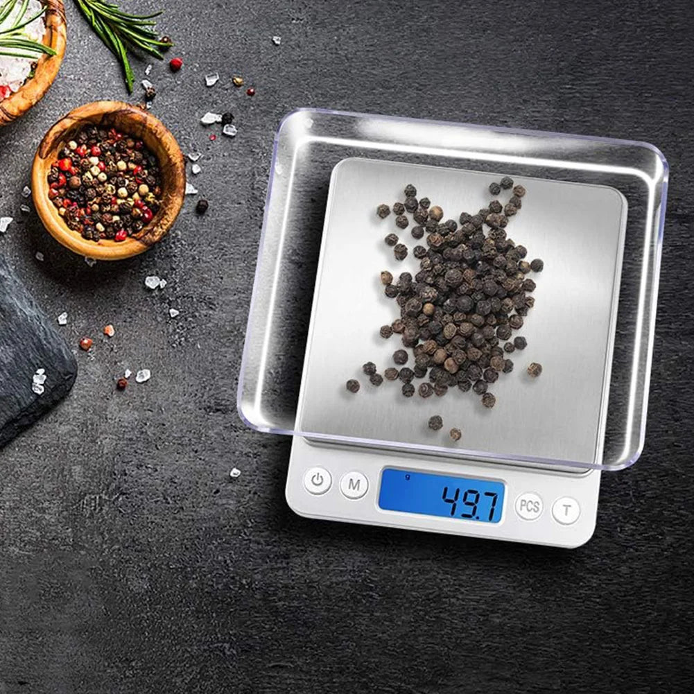 2kg/3kg/500g Small Digital Food Scale Accurate Weighting Multifunction Kitchen Scale High Accuracy Gram Scale for Jewelry/Baking