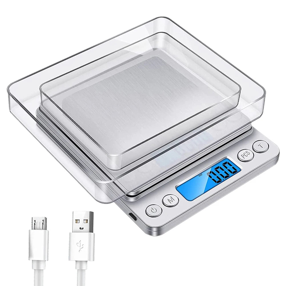 2kg/3kg/500g Small Digital Food Scale Accurate Weighting Multifunction Kitchen Scale High Accuracy Gram Scale for Jewelry/Baking