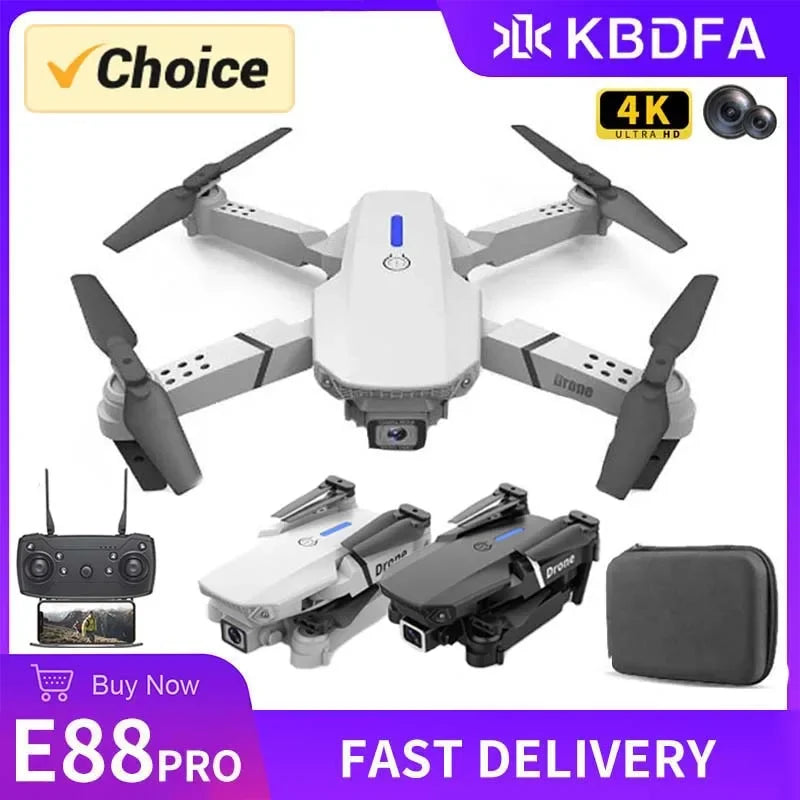 2025 New E88 Pro WIFI FPV Drone Wide Angle HD 4K 1080P Camera Height Hold RC Foldable Quadcopter Dron Helicopter Toys Gift