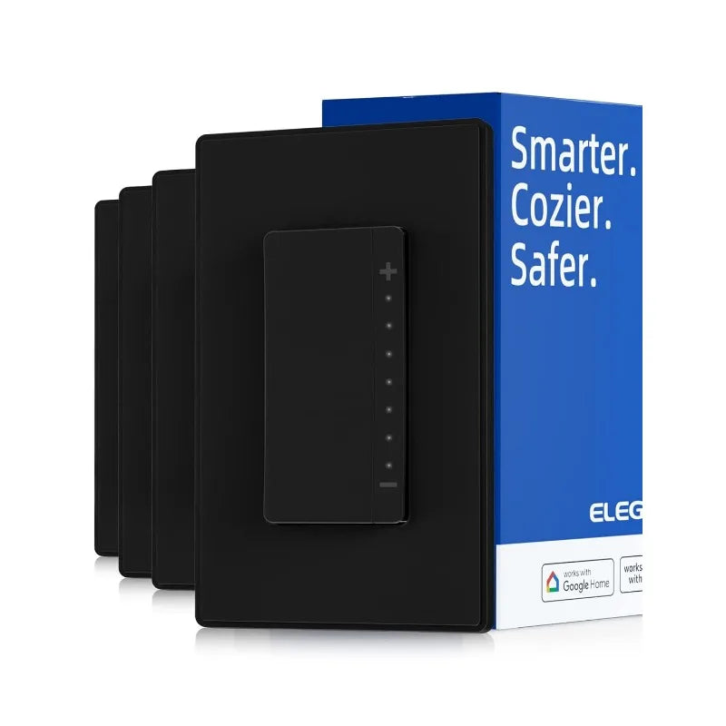 Smart Dimmer Light Switch DPR30, 2.4GHz Wi-Fi Dimmer Switch Compatible with Alexa and Google Assistant, Single Pole/3 Way,