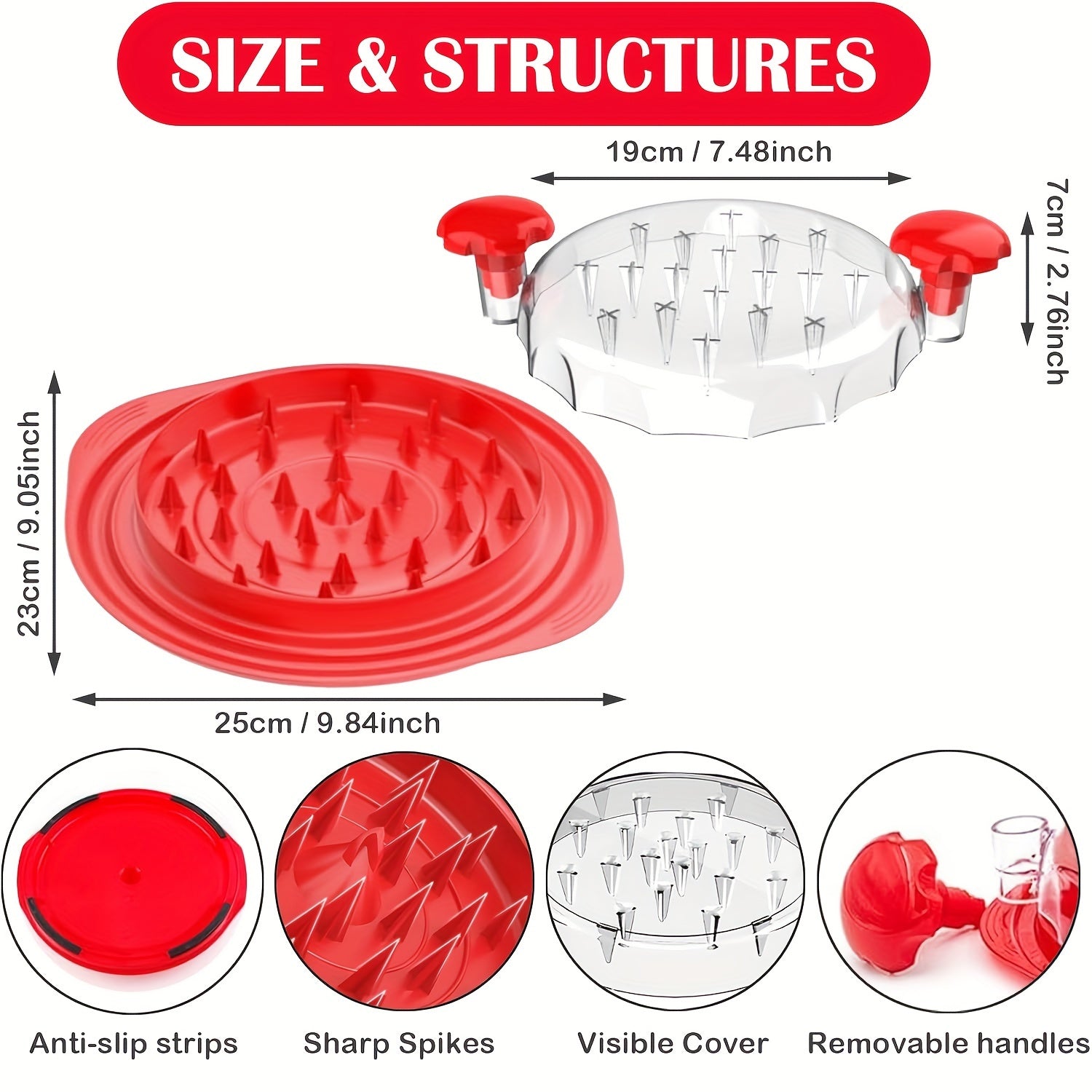 Chicken Shredder Tool with Lid & Brush – 1pc