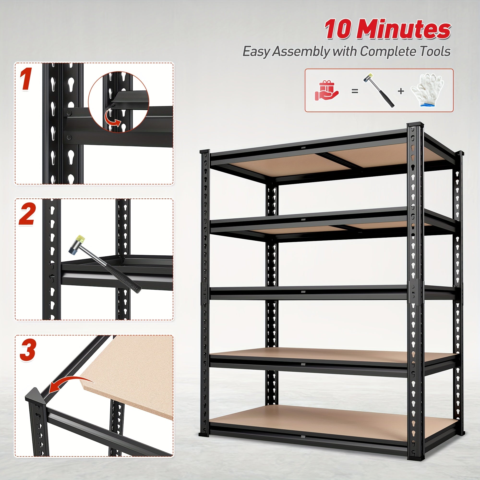 Heavy Duty 5-Tier Metal Shelving Unit – 2000 lbs Capacity