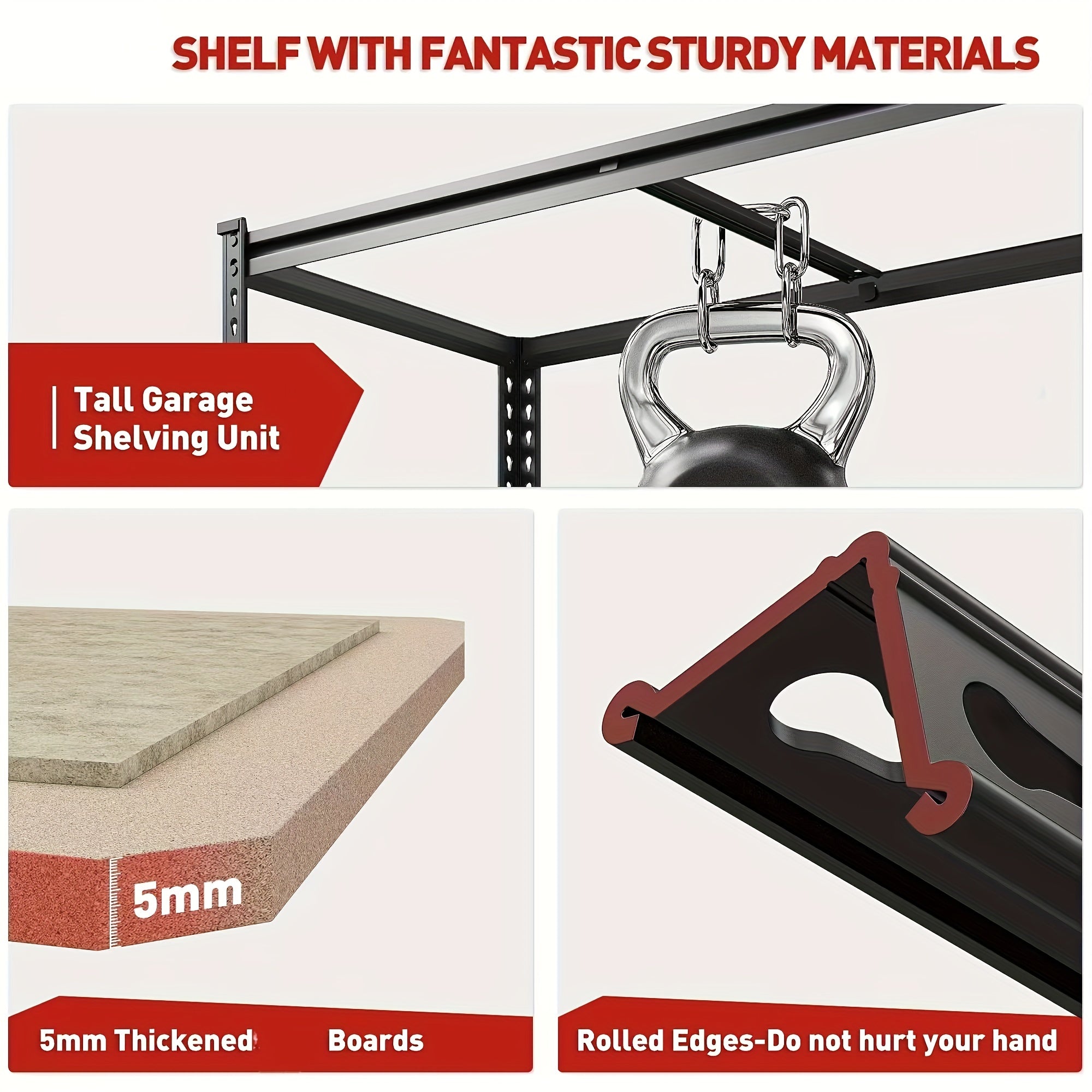 Heavy Duty 5-Tier Metal Shelving Unit – 2000 lbs Capacity