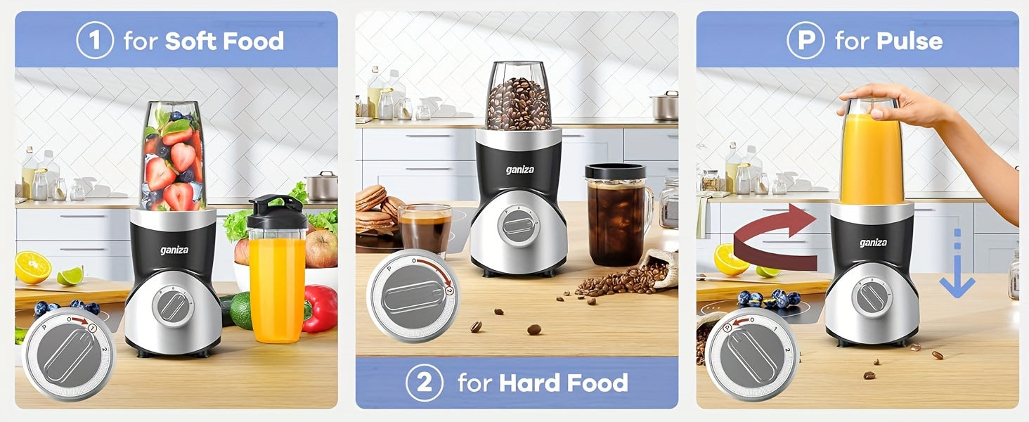 900W Personal Blender & Juicer Set – 15pcs with 4 Cups